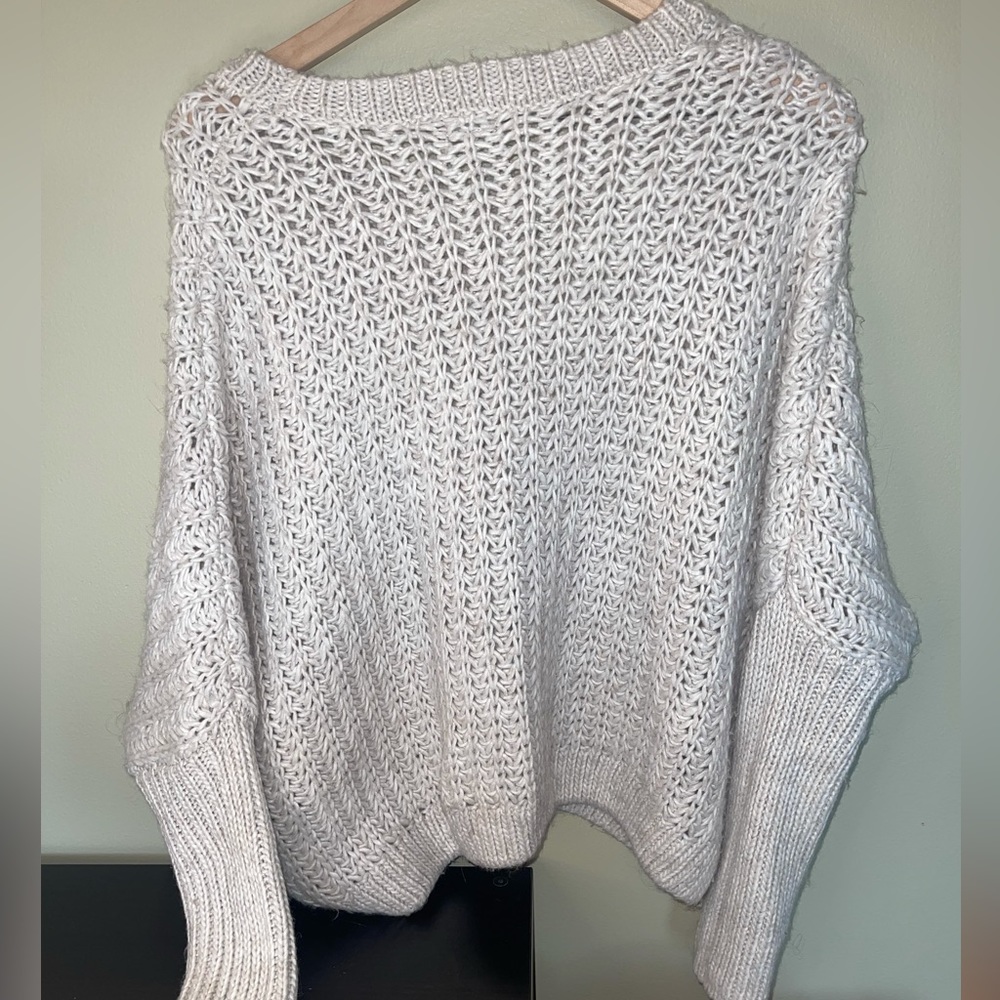 Charlotte Russe drop shoulder oversized sweater   light beige  large